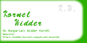 kornel widder business card