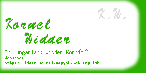 kornel widder business card